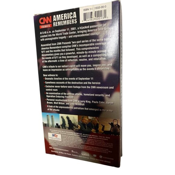 CNN America Remembers VHS 2002 September 11 Documentary Vintage Video Tape - Picture 2 of 5